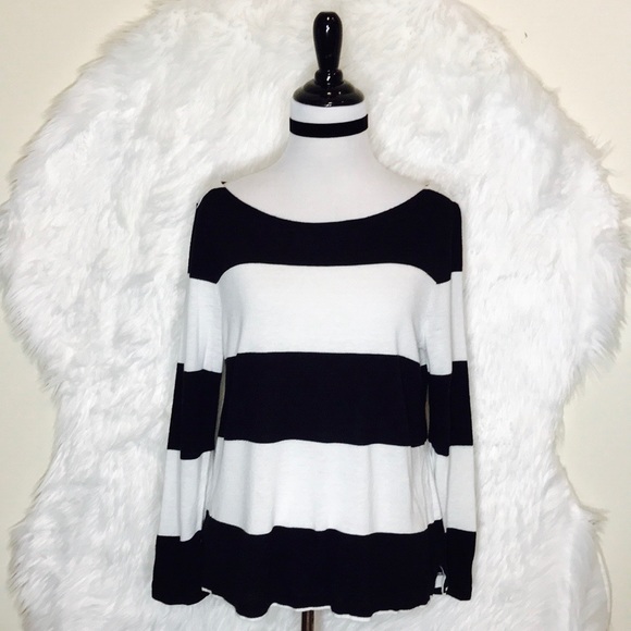 J. Crew Tops - J.Crew Black & White Striped Top